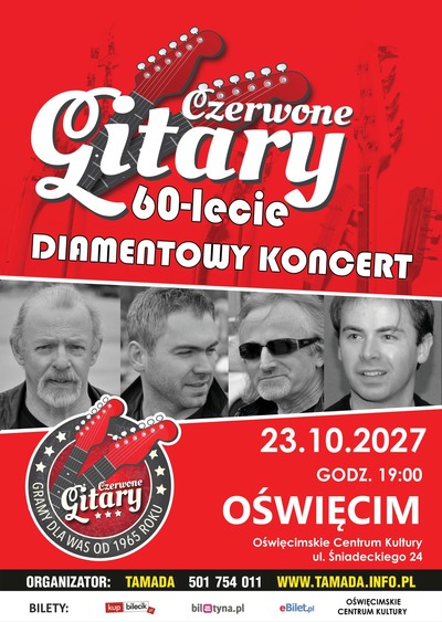 Plakat wydarzenia Diamentowy Koncert. 60-lecie - koncert zespołu Czerwone Gitary